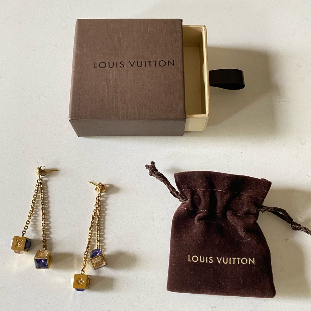 Authentic Louis Vuitton Dice Drop Earrings
